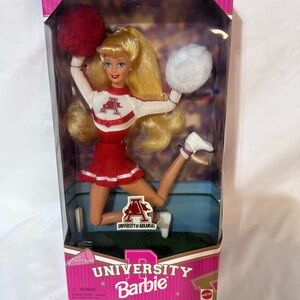 Arkansas University Cheerleader RED/WHITE Barbie 1996 Mattel Doll